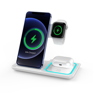 Wireless Charging Station for Apple 3 in 1 Wireless Charger Dock Stand Watch and Phone Charger Station
