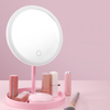 Rechargeable Lighted Makeup Mirror with LED Lights, 3 Lighting Modes Dimmable 90 Degree Rotation Touch Screen