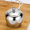 Stainless Steel Sugar Bowl Seasoning Jar Spice Container Kitchen Storage with Lid Spoon