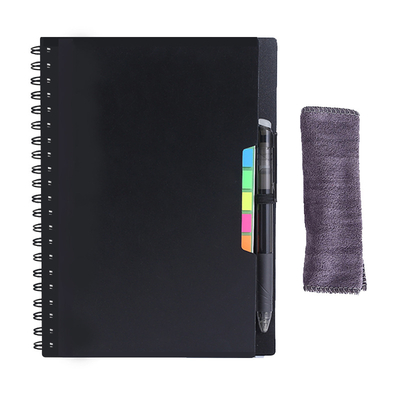 Erasable A5 Size Notebook Eco-Friendly Reusable Notebook with 1 Pilot Frixion Pen & 1 Microfiber Cloth