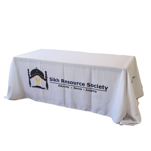 Open-Back Rectangle Tablecloth Fitted Table Cover - 6'