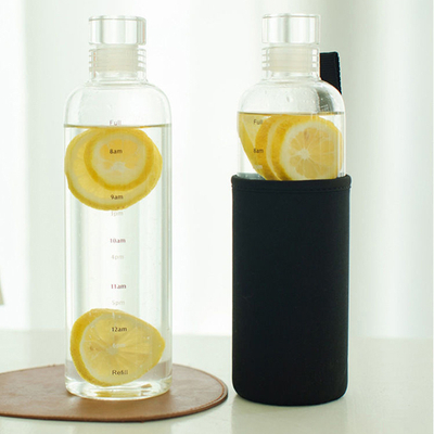17 oz Borosilicate Glass Water Bottle Reusable Drinking Bottles with Neoprene Sleeve