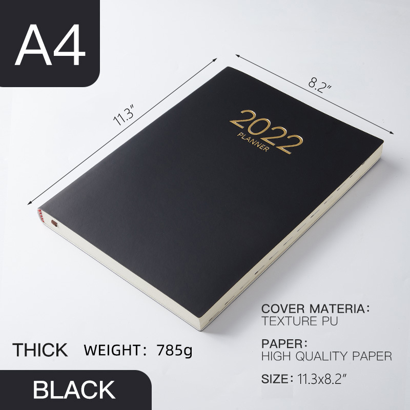 Extra Large A4 Leather Notebook Business Notebook Notepad, Meeting Notebook Ruled Classic Lined