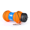 Basketball Shape Silicone Collapsible Bottle With Carabiner
